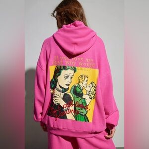 Boys Lie - Pink Don’t Say It Darling Zip-Up Hoodie Sweatshirt - Size M/L